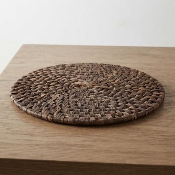 Set de Table Rond Tressé – Fibres Naturelles Marron