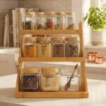 Étagère à Épices avec Bocaux en Verre 12 pcs