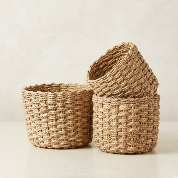 Ensemble de Paniers de Rangement Tressés – Lot de 3