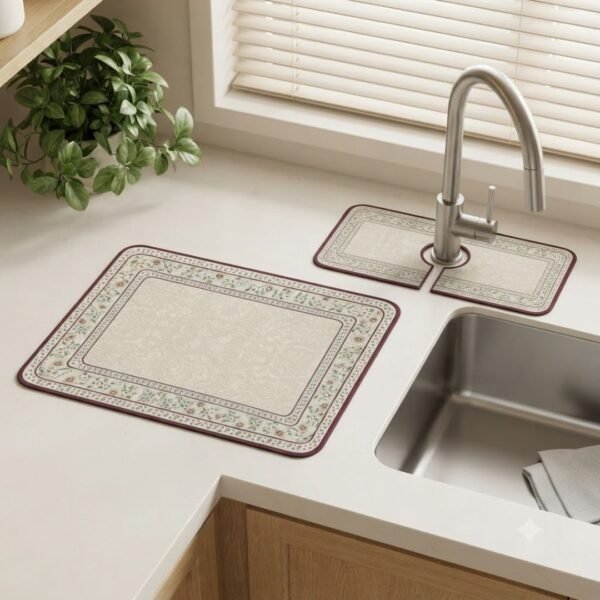 Ensemble de Tapis Égouttoirs de Cuisine - 2 pcs