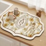 Tapis de Table Égouttoir – Design Floral