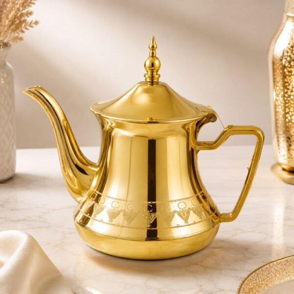 Théière Dorée Élégante – 48 oz