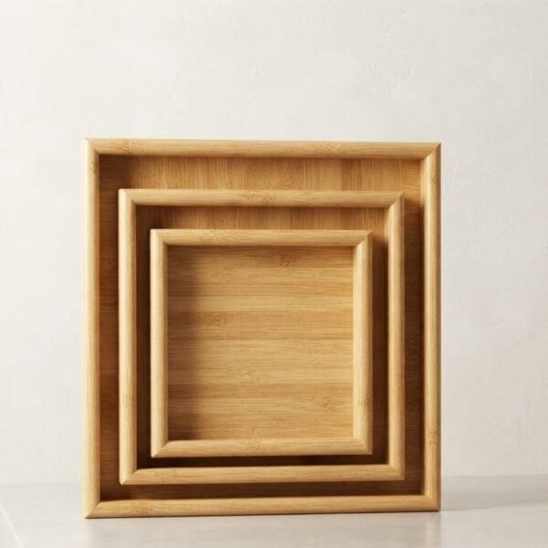 Ensemble de 3 Petits Plateaux en Bambou