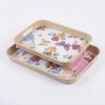 Lot de 2 Plateaux de Service en Plastique Décoratifs