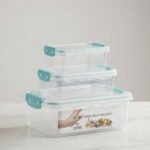 Set de 3 Boîtes de Conservation Hermétiques avec Clips Turquoises