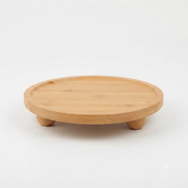 Support Rond en Bois sur Pieds Boules