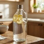 Carafe en Verre avec Anse et Bouchon Métallique
