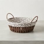 Panier à Pain Ronde avec Tissu Décoratif