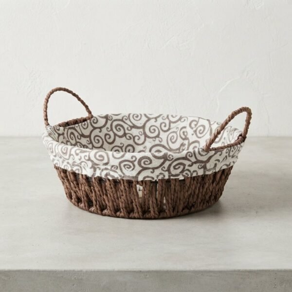 Panier à Pain Ronde avec Tissu Décoratif