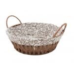 Panier à Pain Ronde avec Tissu Décoratif