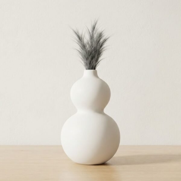 Vase Céramique Blanc Design "Double Sphère"