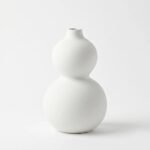 Vase Céramique Blanc Design "Double Sphère"