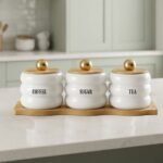 Set de 3 Boîtes de Rangement avec Support en Bois