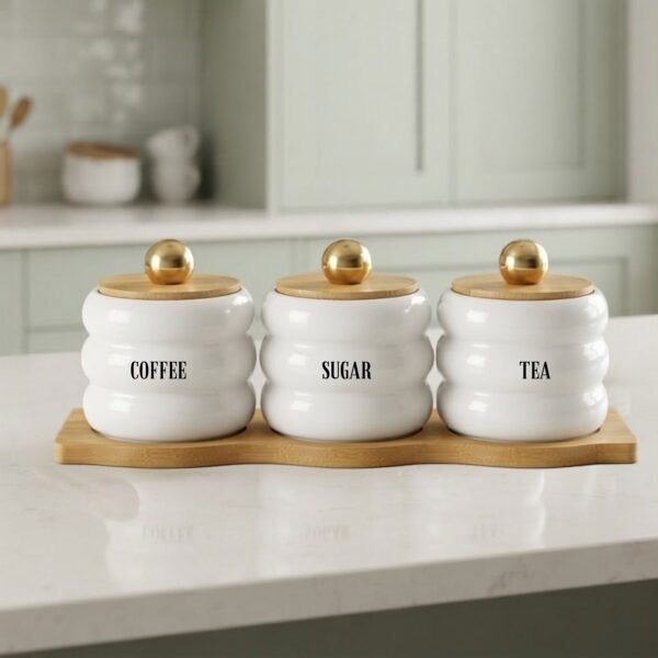Set de 3 Boîtes de Rangement avec Support en Bois