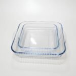 Ensemble de 2 Moules en Verre pour Four – Forme Carrée