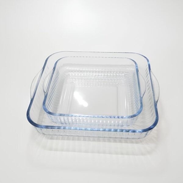 Ensemble de 2 Moules en Verre pour Four – Forme Carrée