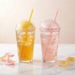 Gobelet en Verre avec Paille et Couvercle Dôme