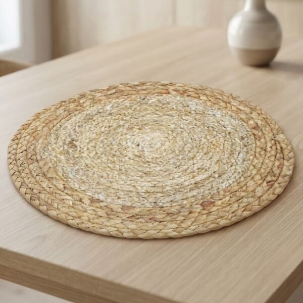 Sous-Plat Rond en Fibres Naturelles Tressées