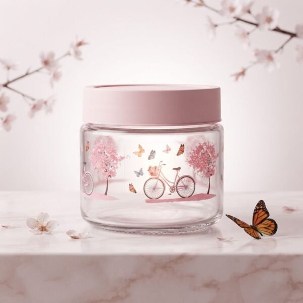 Bocal en Verre "Artisanal Garden Jar" - Rose Poudré