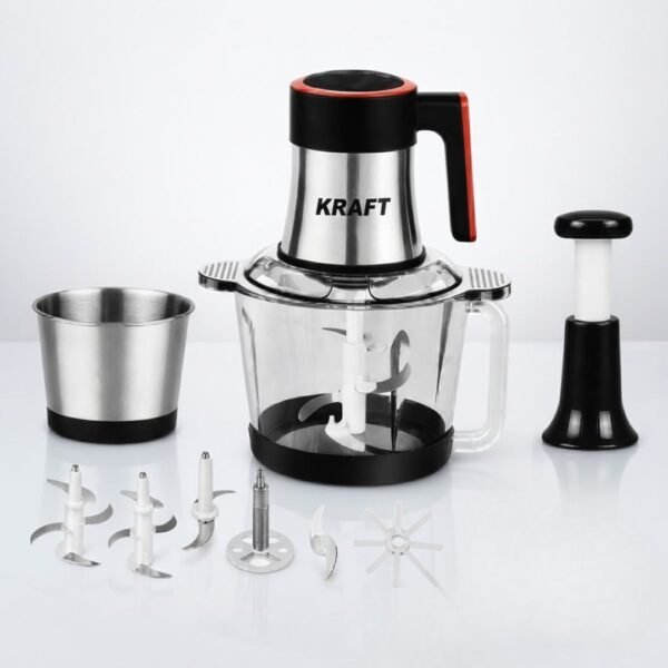 Hachoir Multifonction KRAFT - 2 Bols, 6-en-1, 1500W
