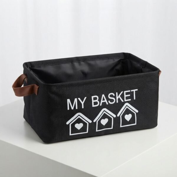 Petit Panier de Rangement Beige Noir et Gris
