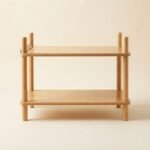 Étagère de Rangement en Bambou 2 Niveaux