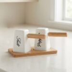 Set Salière et Poivrière avec Support en Bambou