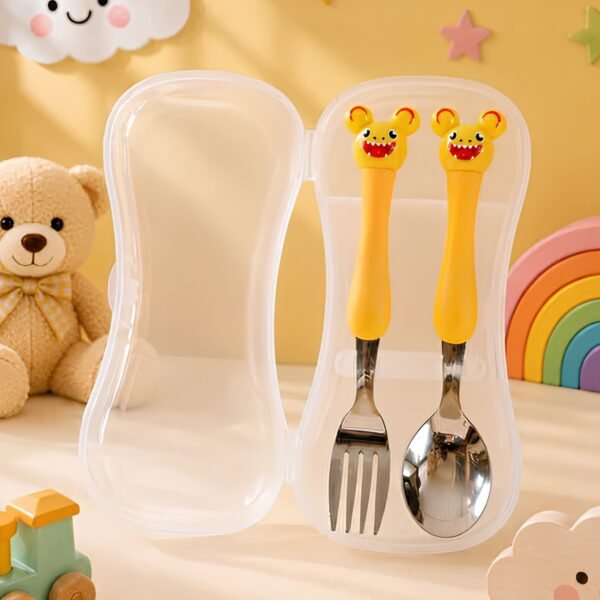 Set Couverts Enfant avec Boîte de Rangement