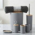 Set d'Accessoires de Salle de Bain 7 Pièces "Shining" avec Tapis