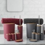 Set d'Accessoires de Salle de Bain 7 Pièces "Shining" avec Tapis