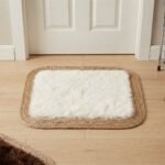 Tapis d'Entrée / Paillasson Effet Fourrure et Jute Tressée