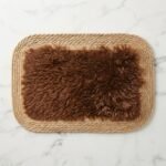 Tapis d'Entrée / Paillasson Effet Fourrure et Jute Tressée