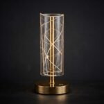 Veilleuse LED Design Géométrique Dorée