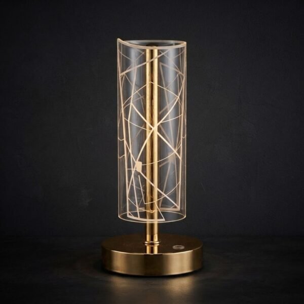 Veilleuse LED Design Géométrique Dorée