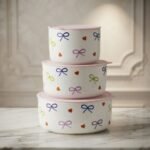 Lot de 3 Bols - Motif Nœuds et Cœurs