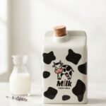 Bouteille à Lait en Céramique Motif Vache 0.5L