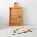 Planche à Découper avec Support et Plaque Décorative