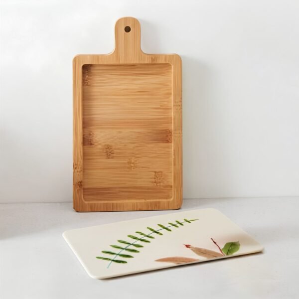 Planche à Découper avec Support et Plaque Décorative