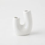 Vase Décoratif en Céramique Blanc