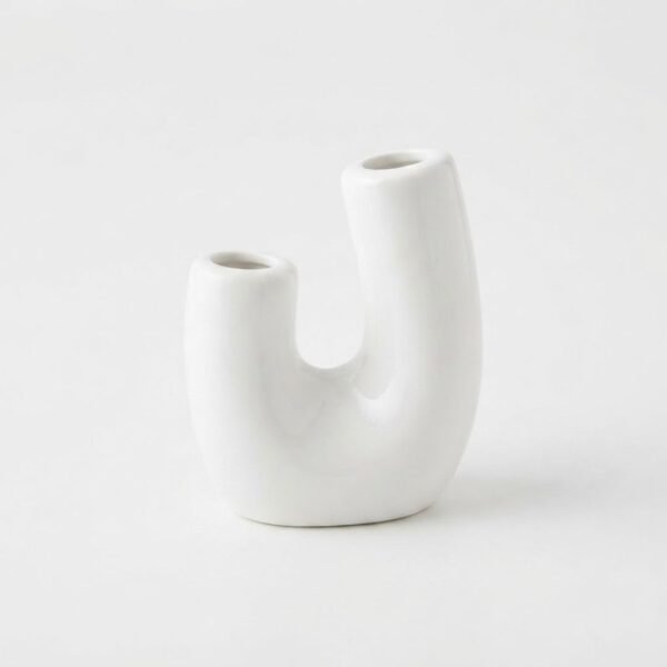 Vase Décoratif en Céramique Blanc