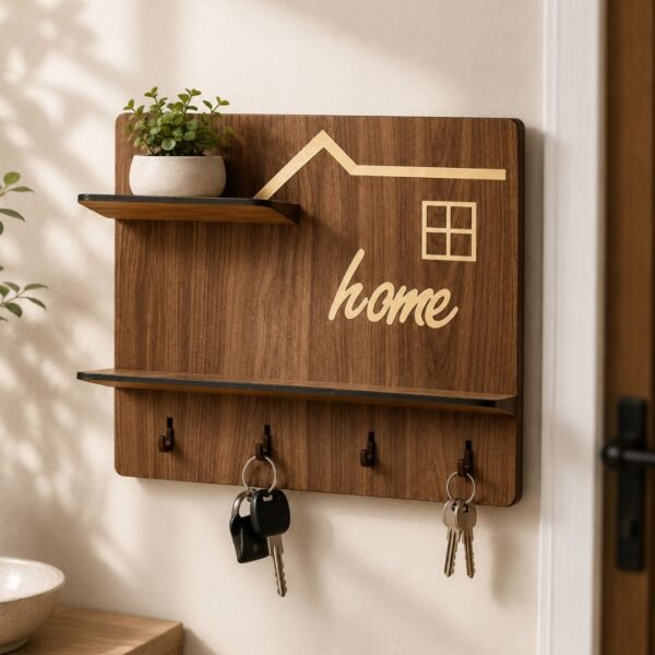 Cache-Compteur et Porte-Clés Mural en MDF Décoratif