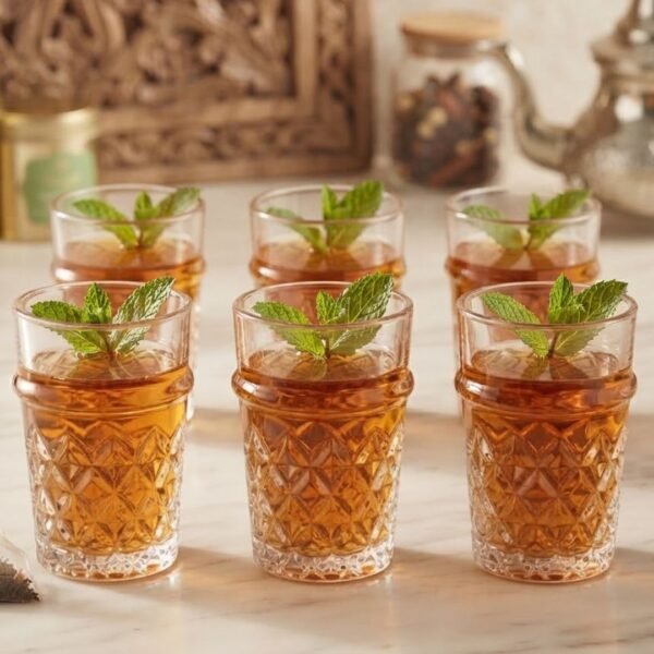 Set de 6 Verres à Thé Traditionnels Ciseliés
