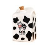 Bouteille à Lait en Céramique Motif Vache 1L