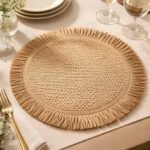 Set de Table Rond Tressé à Franges