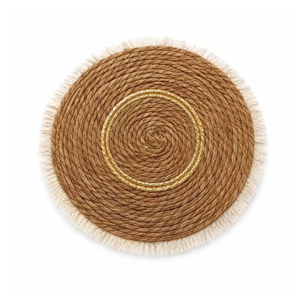 Set de Table Rond en Paille et Franges
