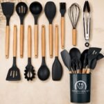 Set de 12 Pièces d'Ustensiles avec Support