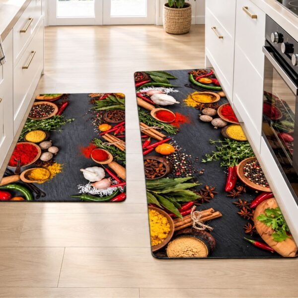 Set de 2 Tapis de Cuisine Antidérapants