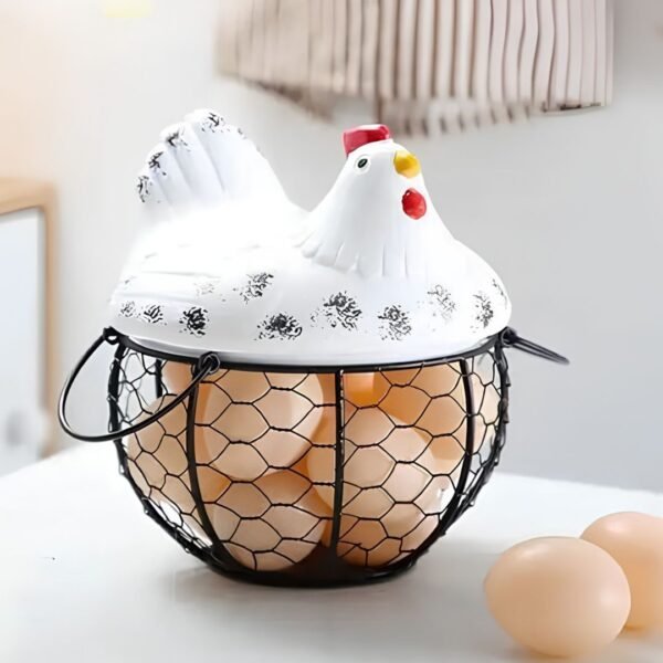 Panier à Œufs en Forme de Poule