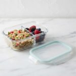 Boîte de Conservation en Verre à 2 Compartiments