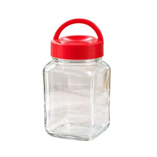 Bocal Carré en Verre 1700 ml avec Poignée